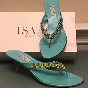 Issac Mizrahi Turquoise Heels